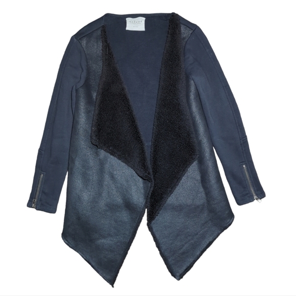 Velvet By Graham & Spencer French Terry Faux Sherpa Jacket Size XS - Picture 3 of 10